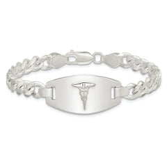 Sterling Silver Medical Jewelry Curb Link Bracelet