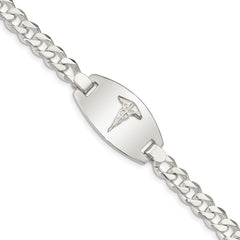 Sterling Silver Medical Jewelry Curb Link Bracelet