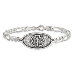 Sterling Silver Antiqued / Polished Medical Bracelet