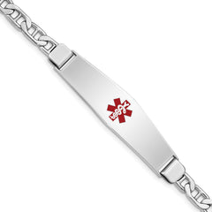 Sterling Silver Rhodium-plated Medical ID Anchor Link Bracelet