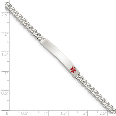 Sterling Silver Polished Medical Curb Link ID Bracelet