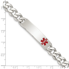 Sterling Silver Polished Medical Curb Link ID Bracelet