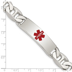 Sterling Silver Polished Medical Anchor Link ID Bracelet