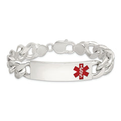 Sterling Silver Polished Medical Curb Link ID Bracelet