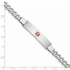 Sterling Silver Rhodium-plated Medical ID Curb Link Bracelet