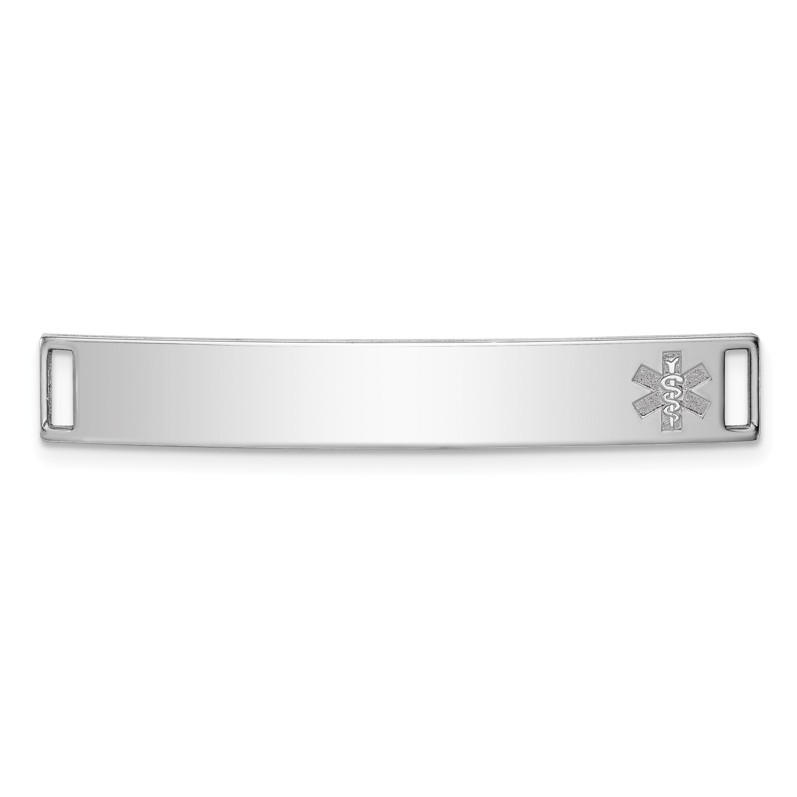 Sterling Silver Rhodium-plated Non-enameled Medical ID Plate