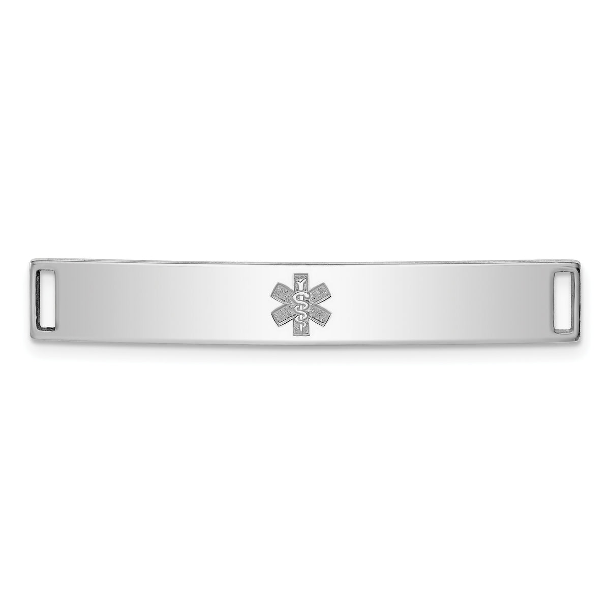 Sterling Silver Rhodium-plated Non-enameled Medical ID Plate