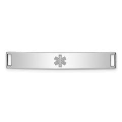 Sterling Silver Rhodium-plated Non-enameled Medical ID Plate