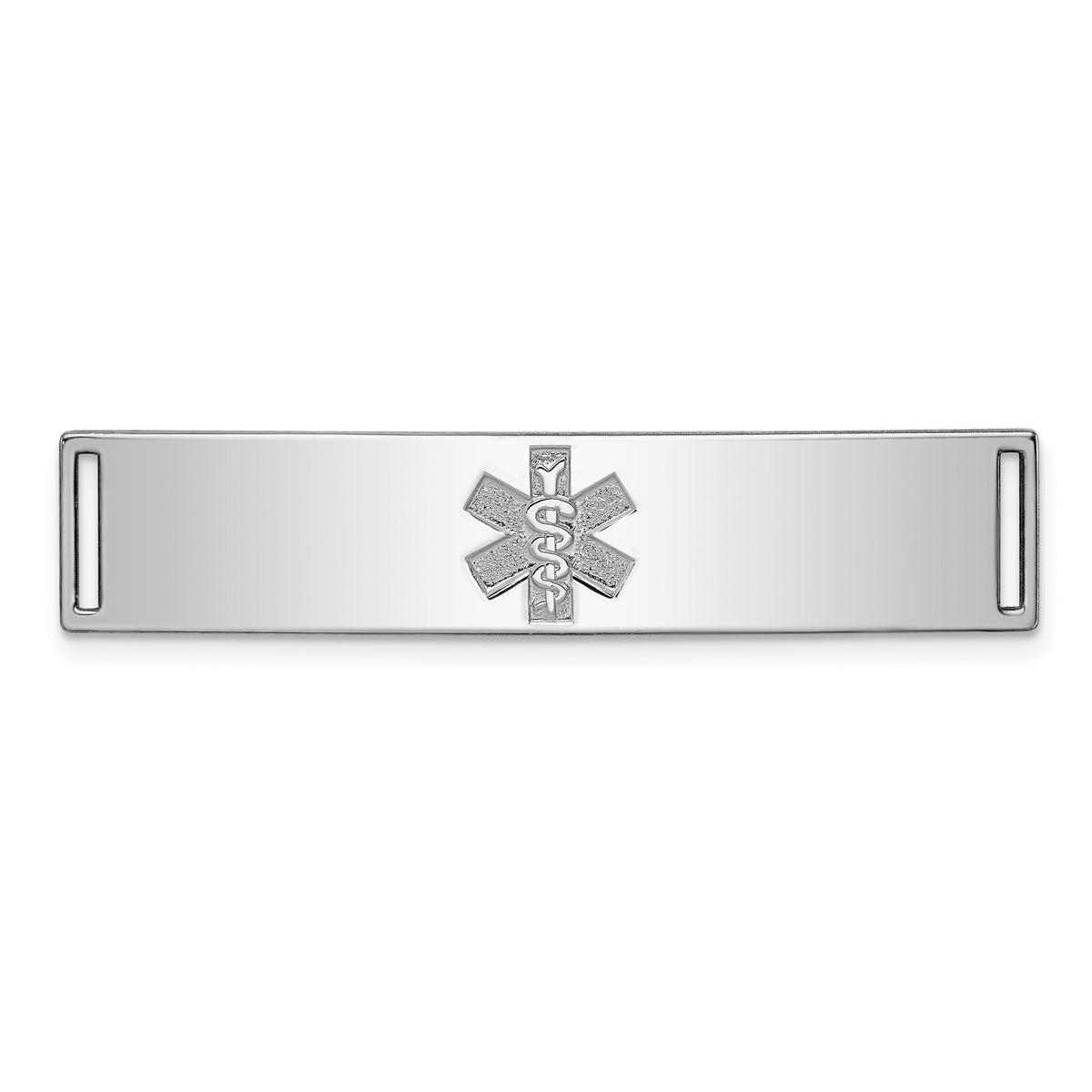 Sterling Silver Rhodium-plated Non-enameled Medical ID Plate