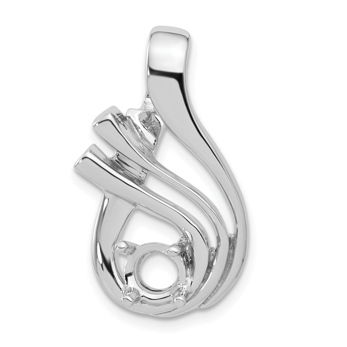 14k White Gold Holds 1-6mm Stone, Slide Mounting