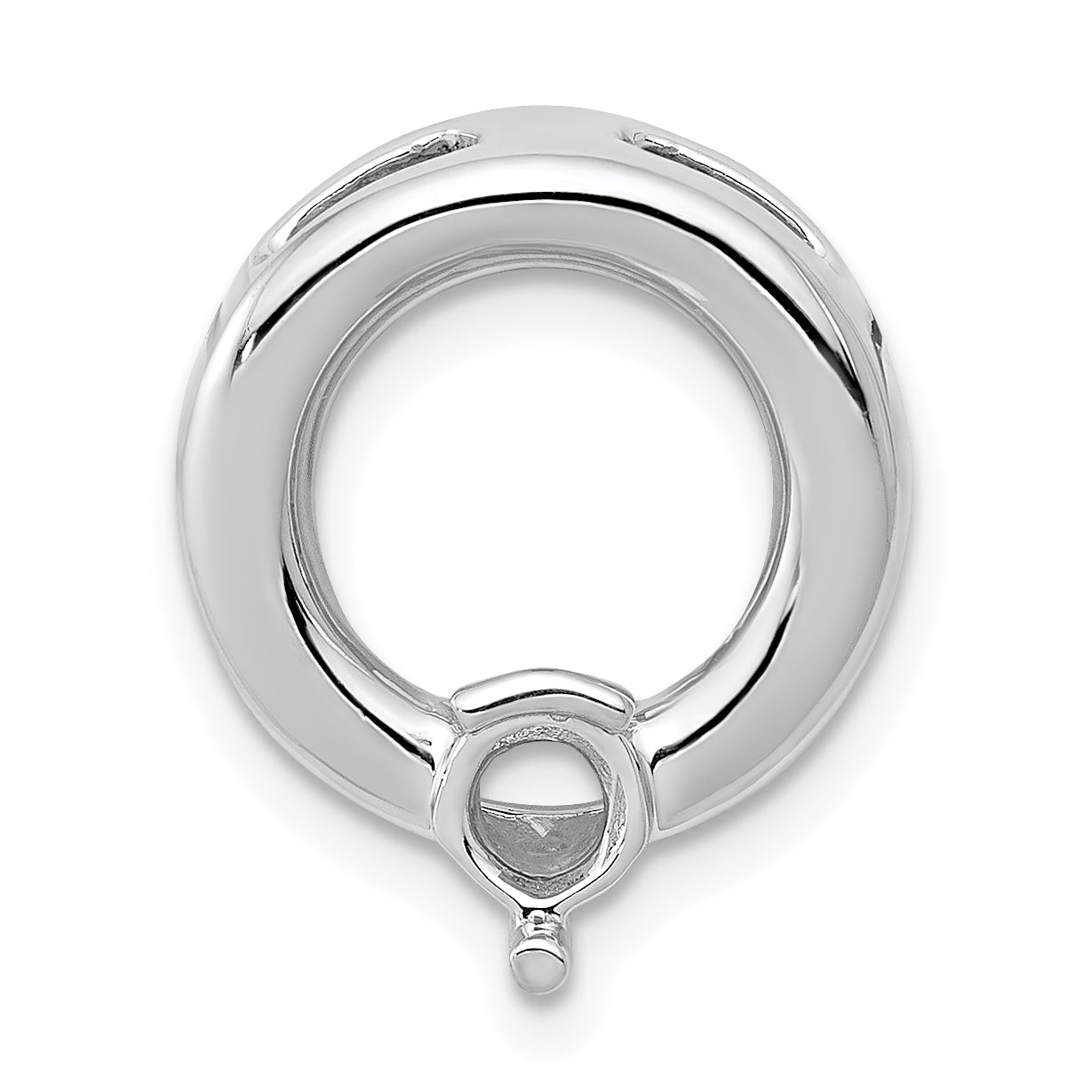 14k White Gold Circle 4.4mm Diamond Chain Slide Mtg