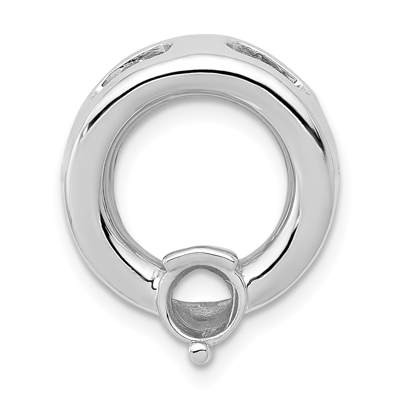 14k White Gold Circle 5mmDiamond Chain Slide Mtg