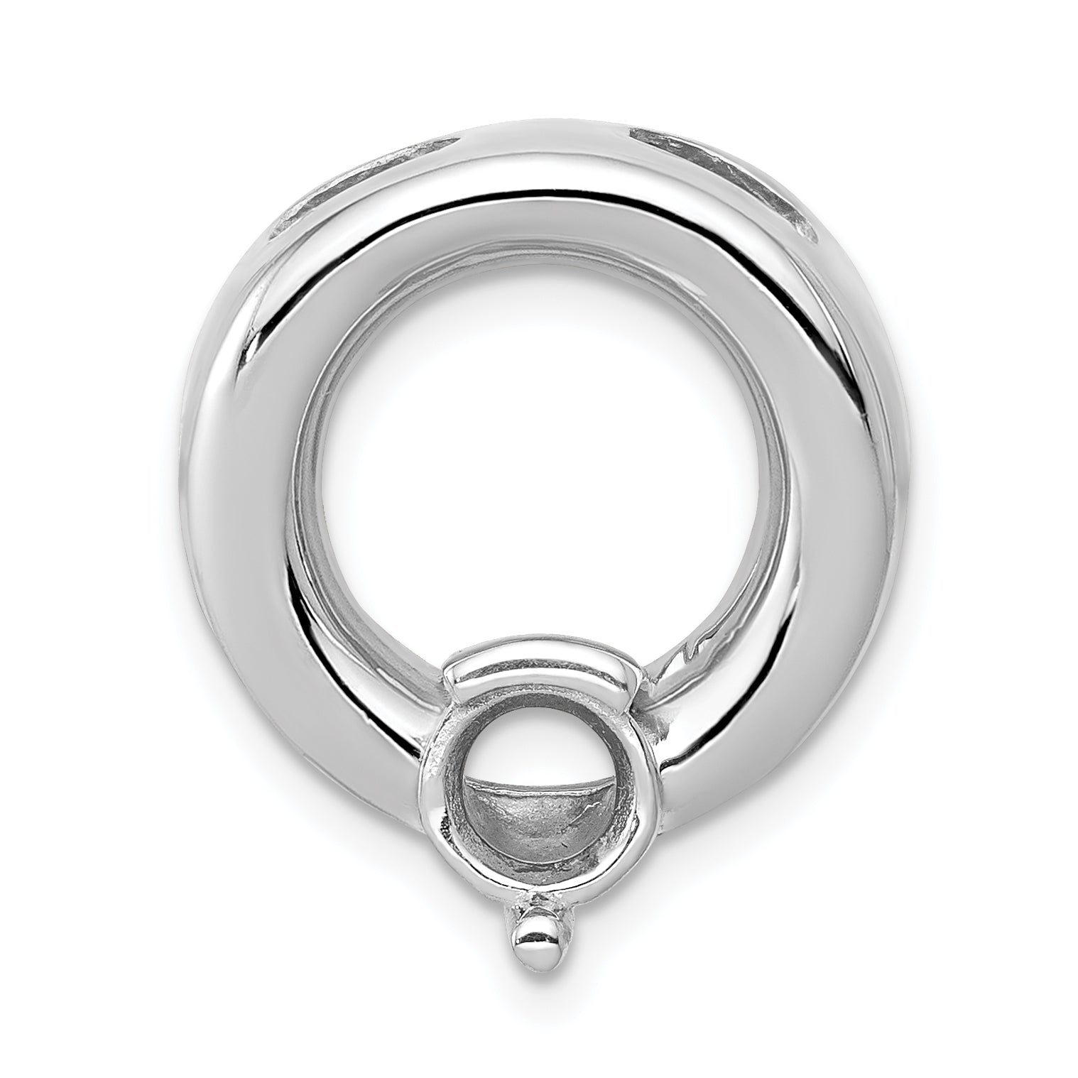 14k White Gold Circle 6.5mm Diamond Chain Slide Mtg