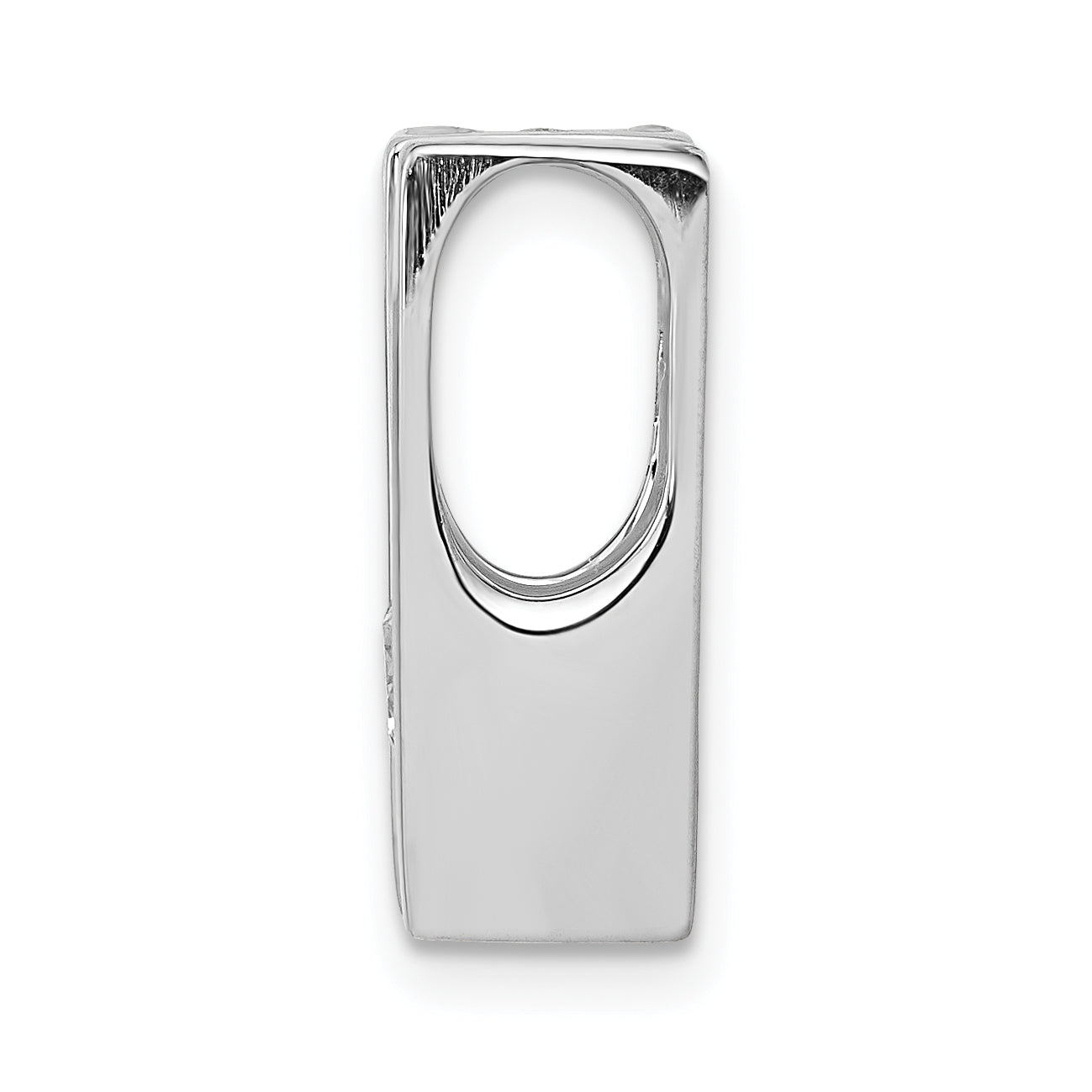 14K White Gold AA 4.1mm Diamond Slide