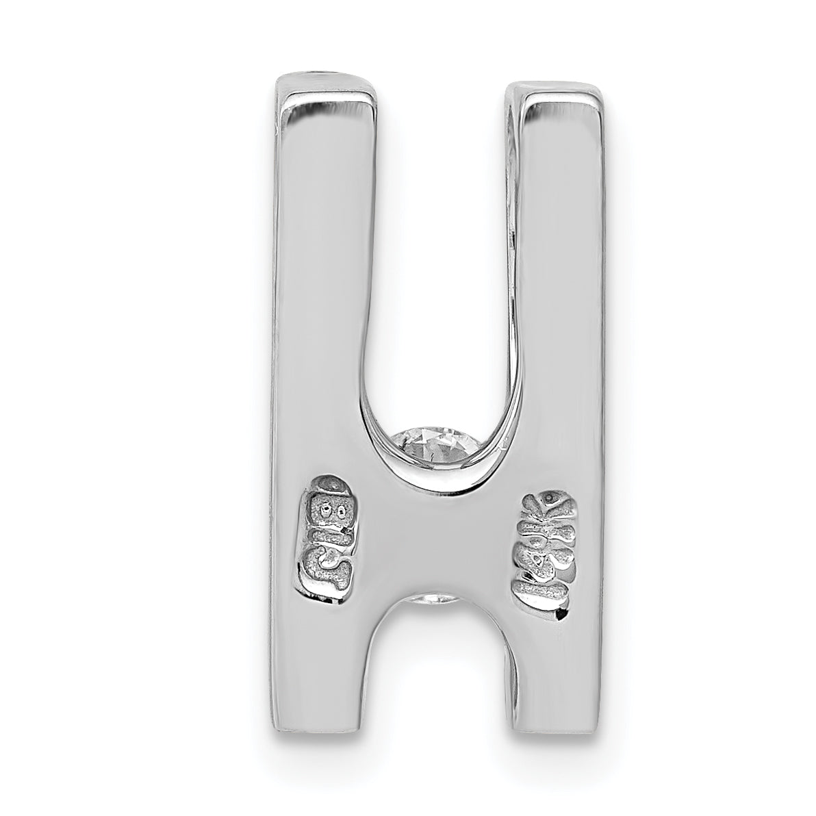 14K White Gold AA 4.1mm Diamond Slide