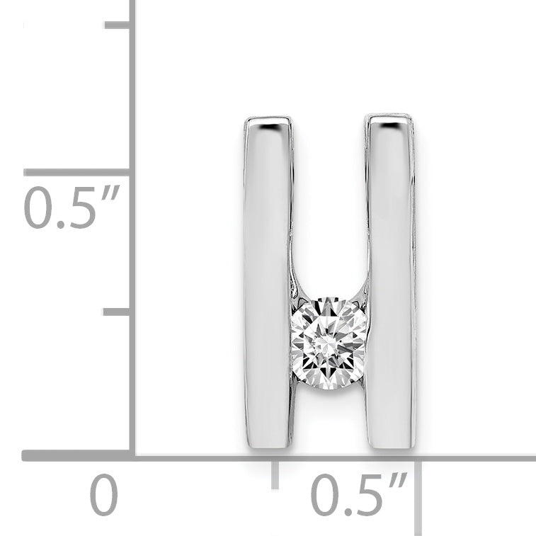 14K White Gold AA 4.1mm Diamond Slide