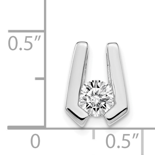 14K White Gold AA 4.5mm Diamond Slide