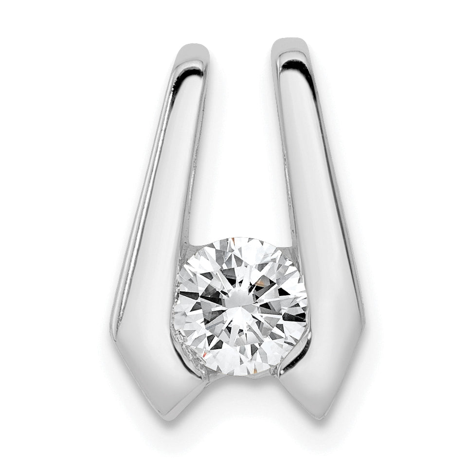 14k White Gold AA 4.5mm Diamond Slide