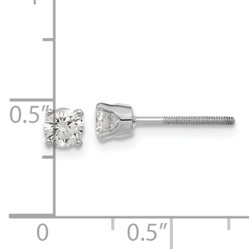 14k White Gold AA Quality Complete Diamond Stud Earring