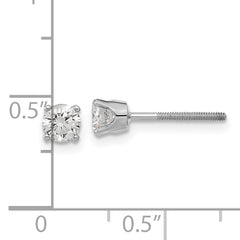 14k White Gold AA Quality Complete Diamond Stud Earring