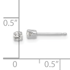 14k White Gold AA Quality Complete Diamond Stud Earring