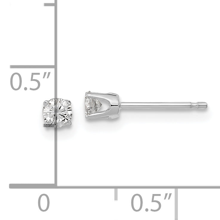 14k White Gold AA Quality Complete Diamond Stud Earring