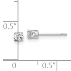 14k White Gold AA Quality Complete Diamond Stud Earring