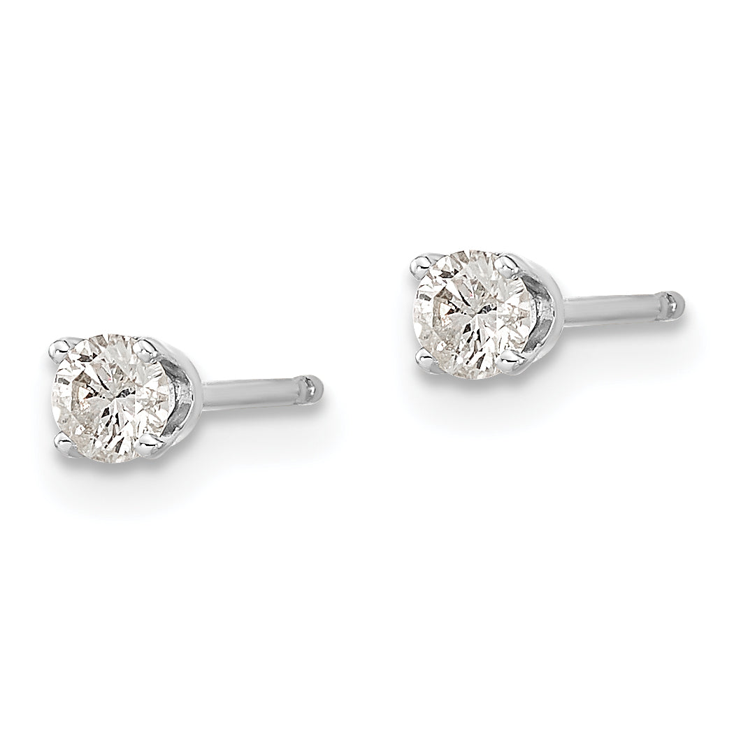 14k White Gold AA Quality Complete Diamond Stud Earring