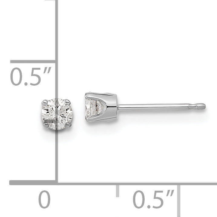 14k White Gold AA Quality Complete Diamond Stud Earring