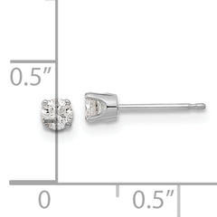 14k White Gold AA Quality Complete Diamond Stud Earring