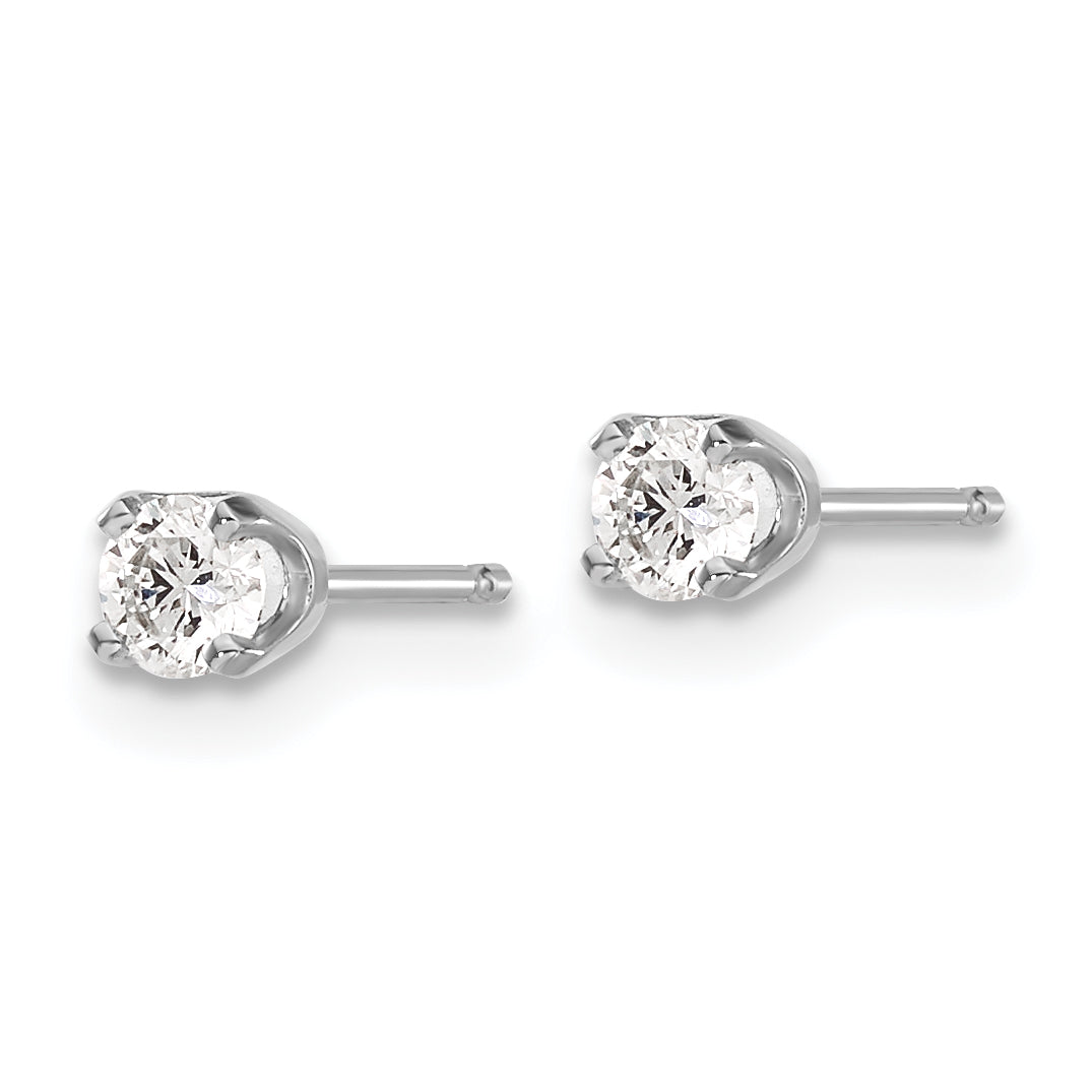 14k White Gold AA Quality Complete Diamond Stud Earring