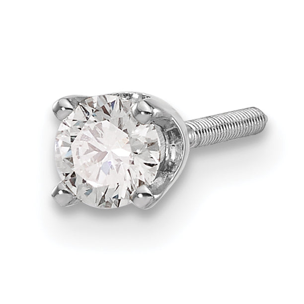 14k White Gold AA Quality Complete Diamond Stud Earring