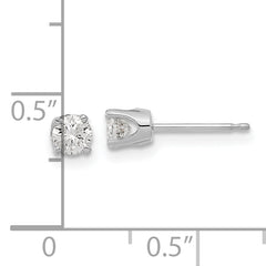 14k White Gold AA Quality Complete Diamond Stud Earring