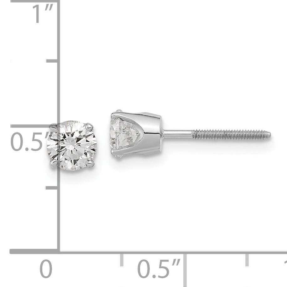 14k White Gold AA Quality Complete Diamond Stud Earring