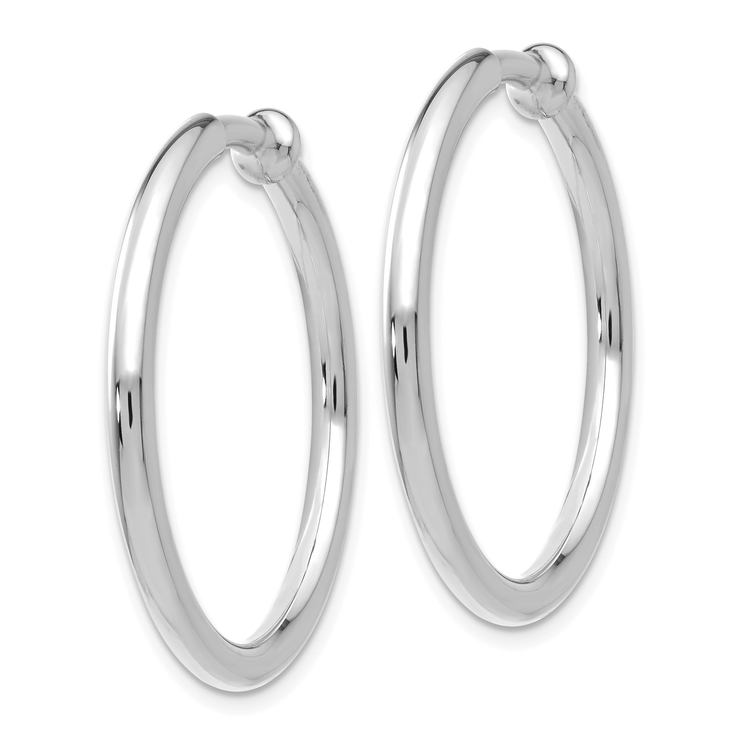 14k White Gold Non-pierced Earring Hoops Earrings