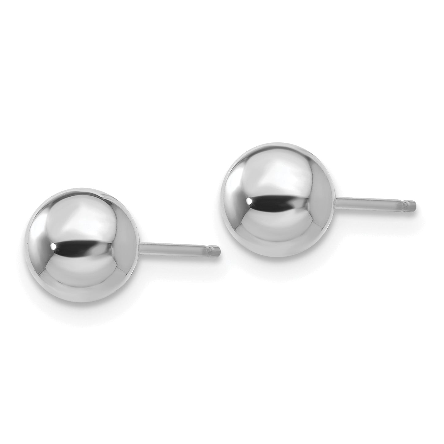 14k White Gold Polished 6mm Ball Post Earrings