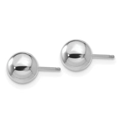 14k White Gold Polished 6mm Ball Post Earrings