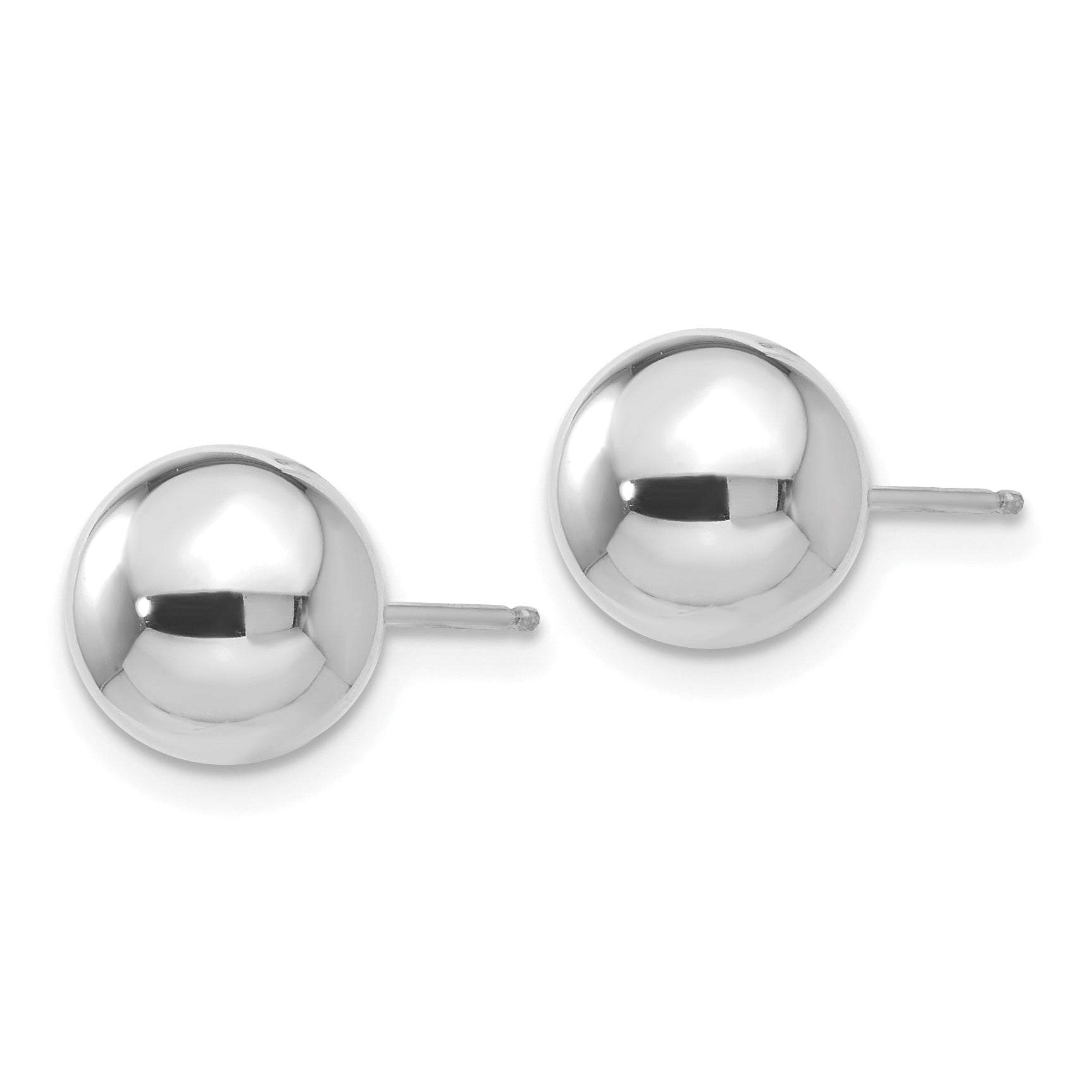 14k White Gold Polished 8mm Ball Post Earrings