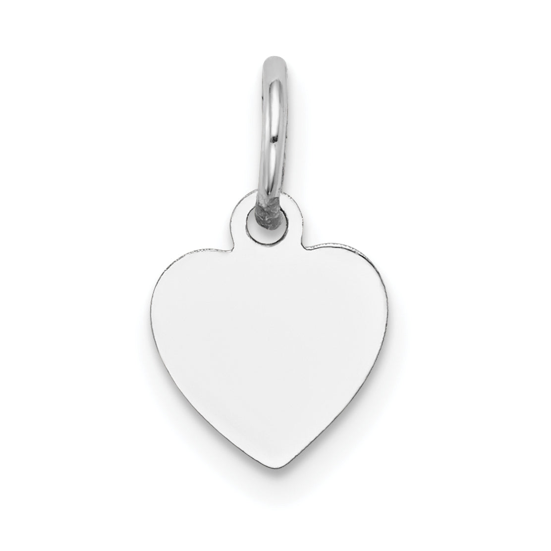 14K White Gold Plain .018 Gauge Engravable Heart Charm