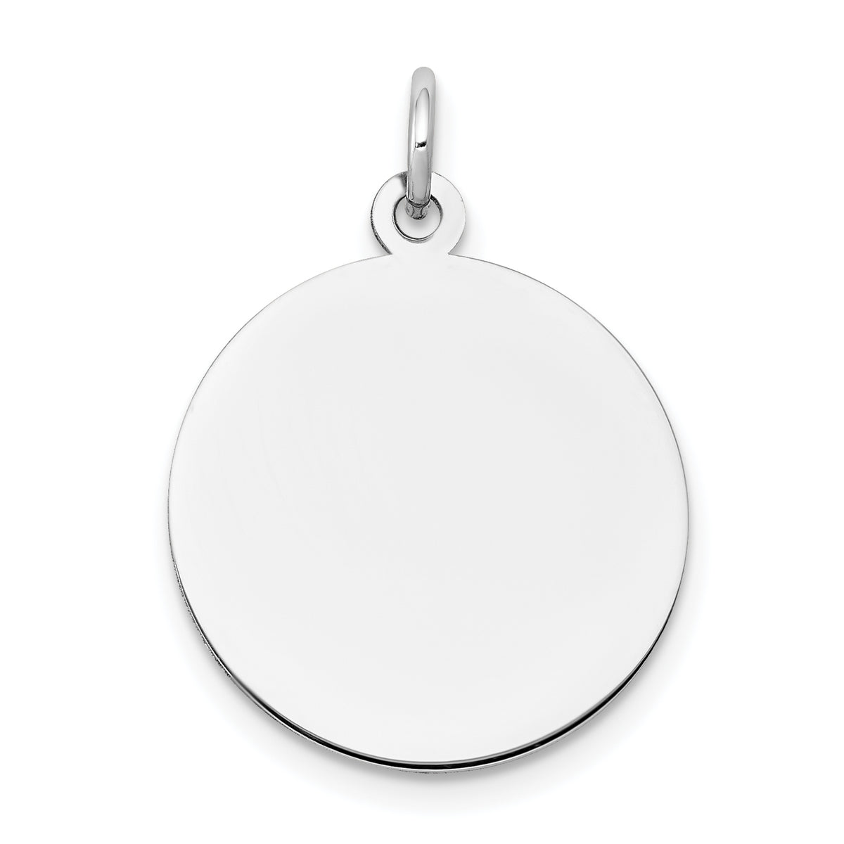 14K White Gold Plain .009 Gauge Round Engravable Disc Charm