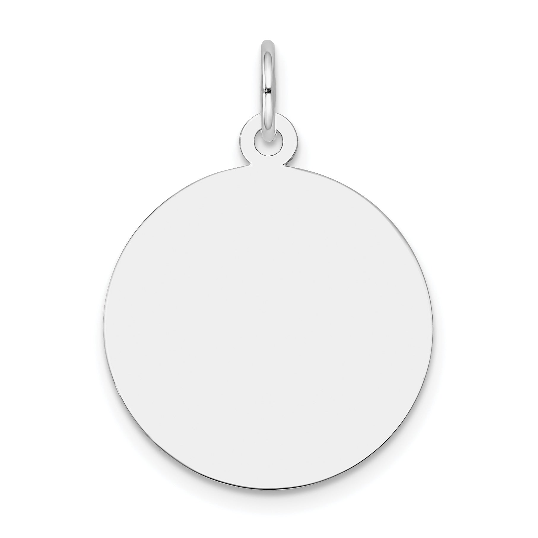 14K White Gold Plain .013 Gauge Round Engravable Disc Charm