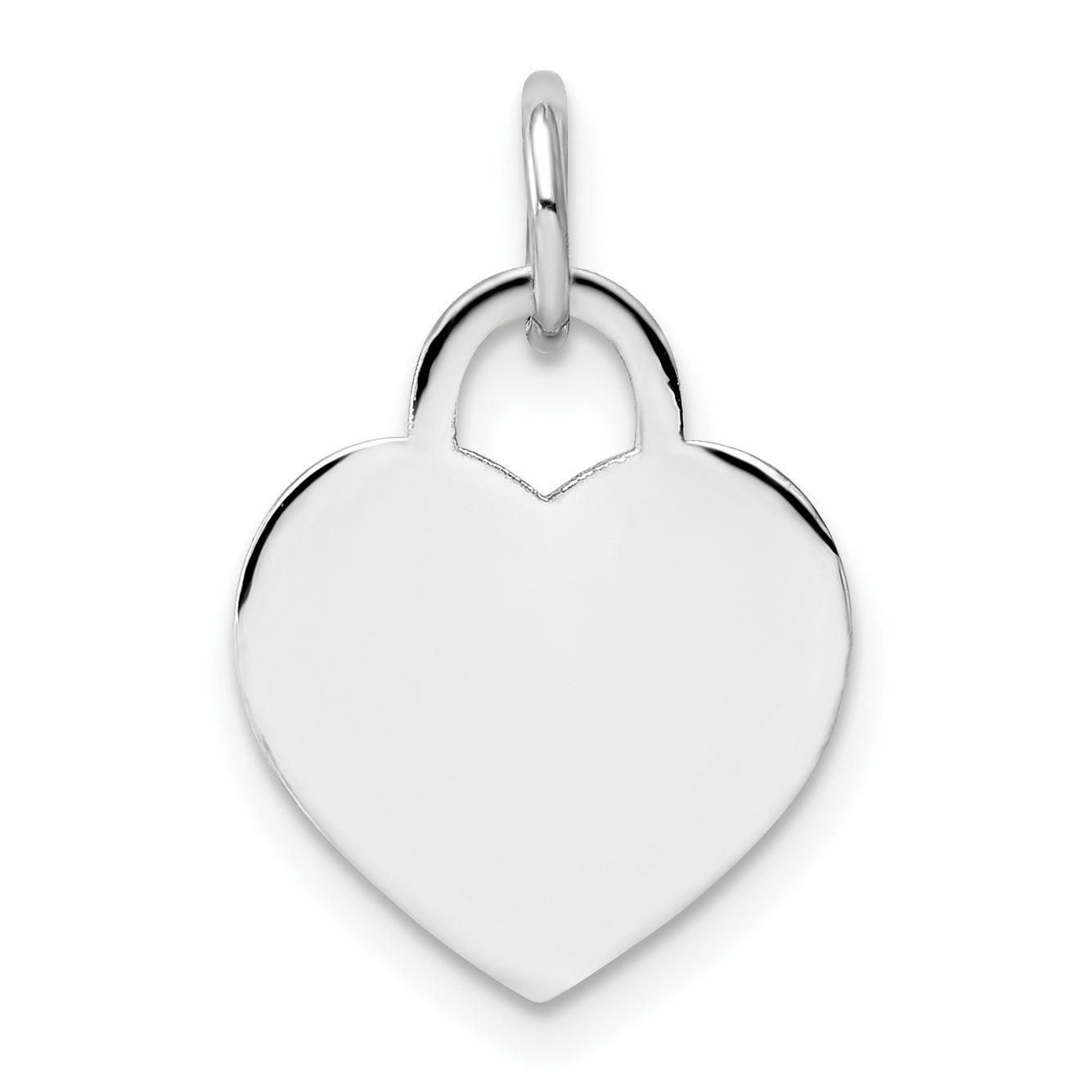 14K White Gold Small Engravable Heart