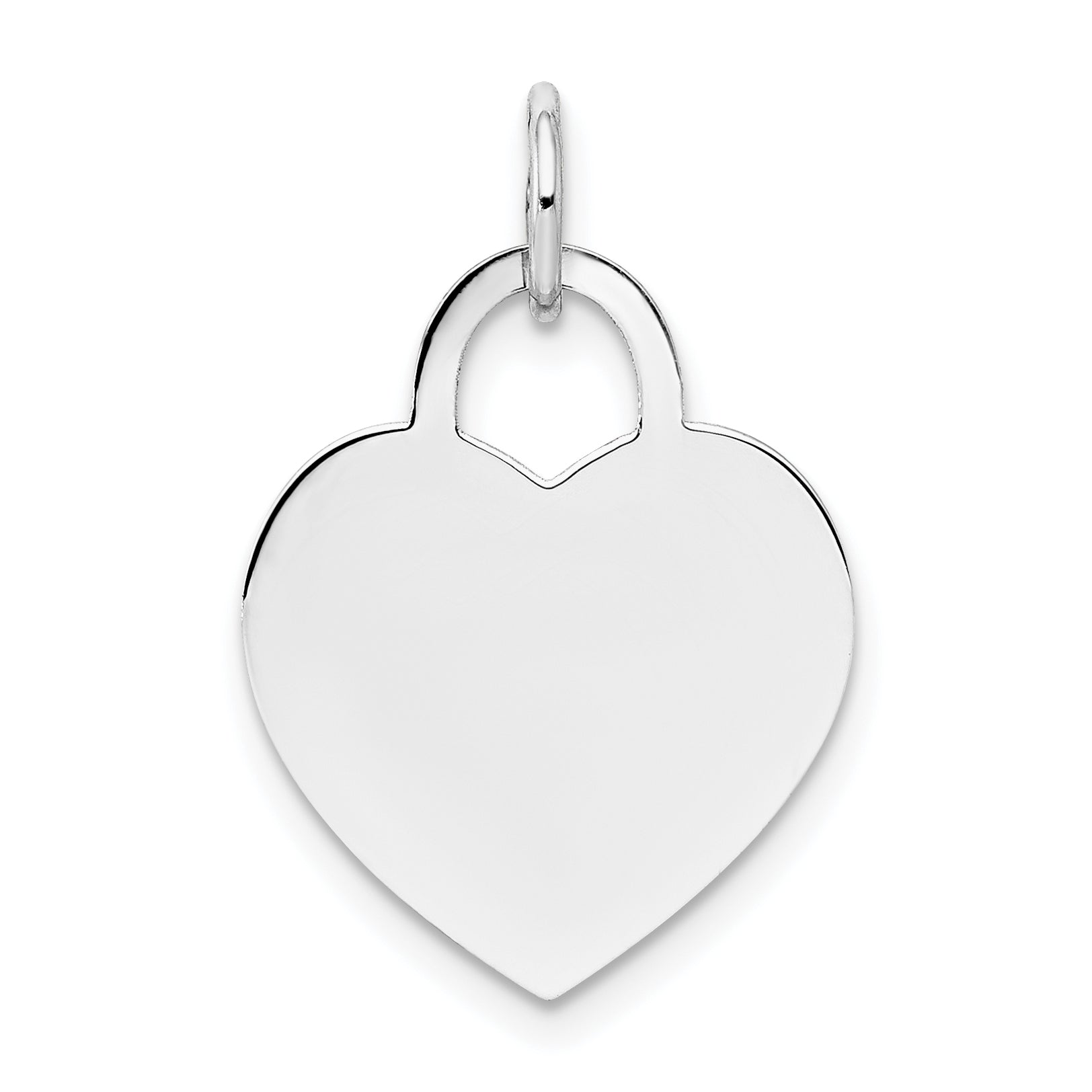 14K White Gold Medium Engravable Heart