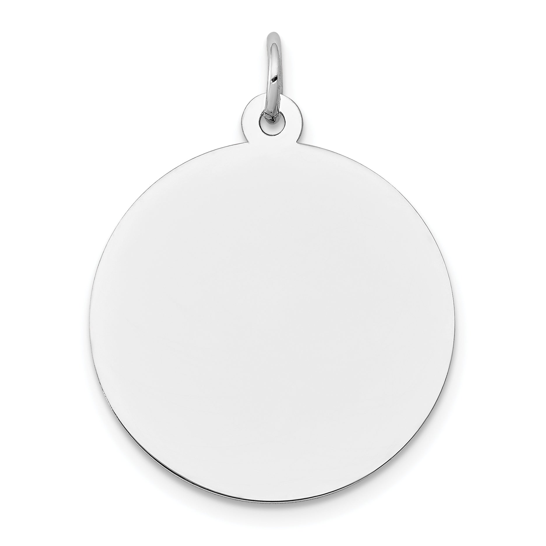 14K White Gold Round Disc Charm