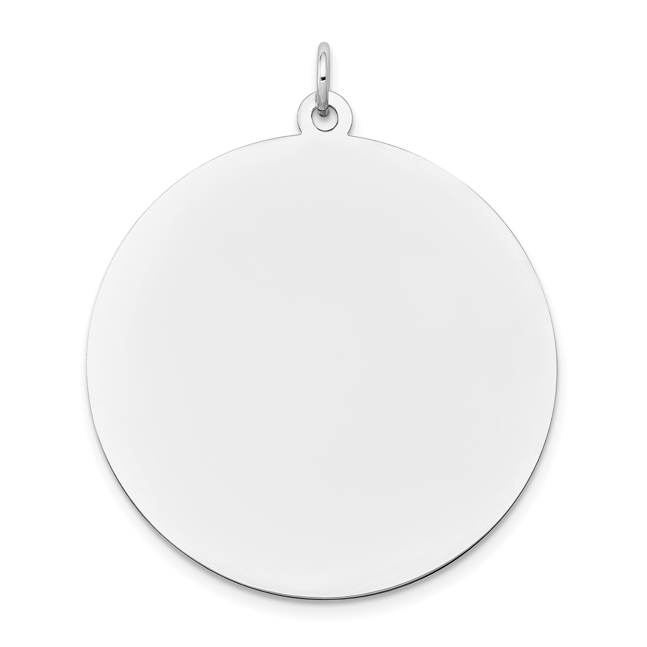 14K White Gold Round Disc Charm