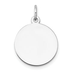 14K White Gold Plain .027 Gauge Circular Engravable Disc Charm