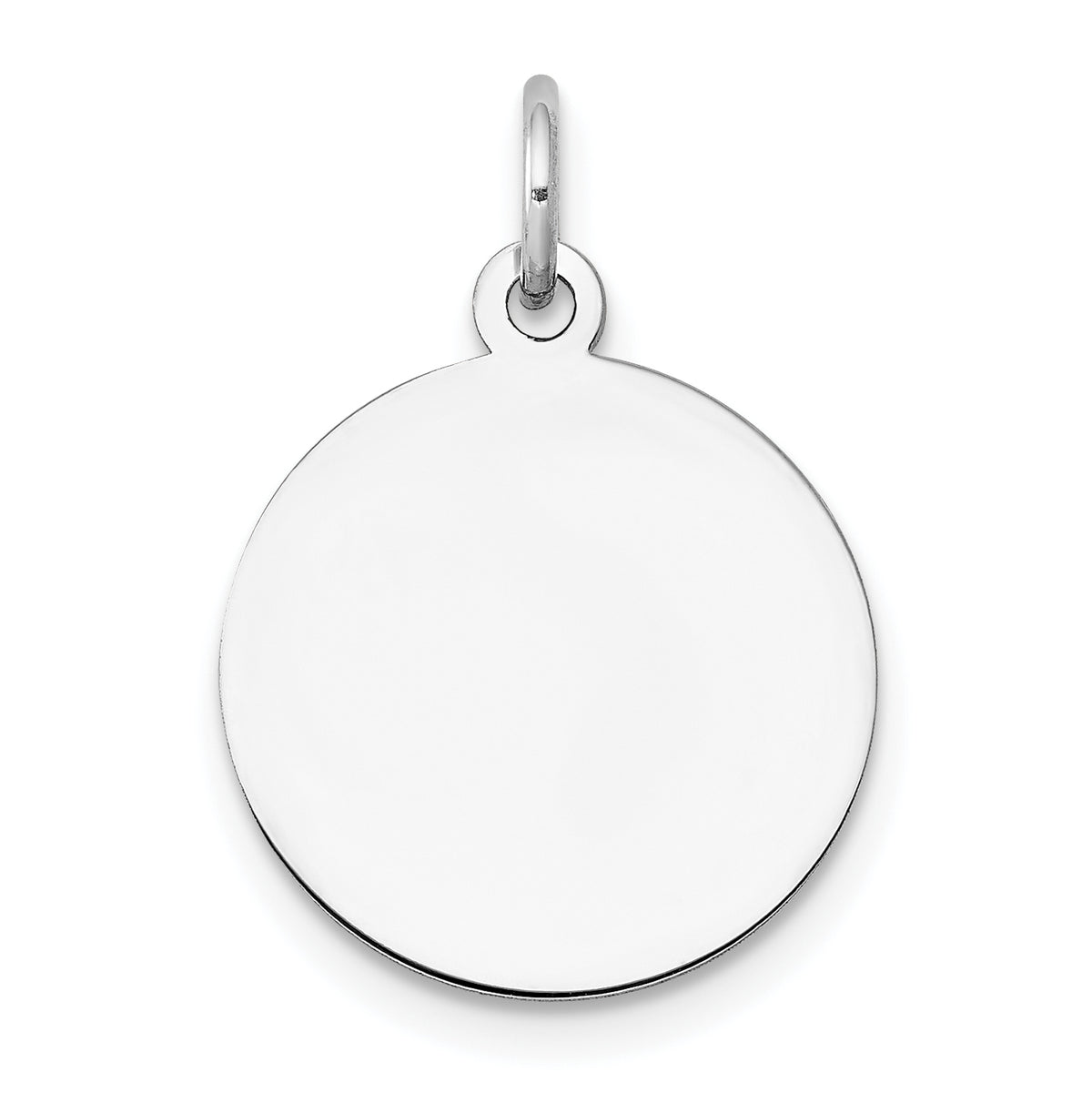 14K White Gold Plain .013 Gauge Circular Engravable Disc Charm