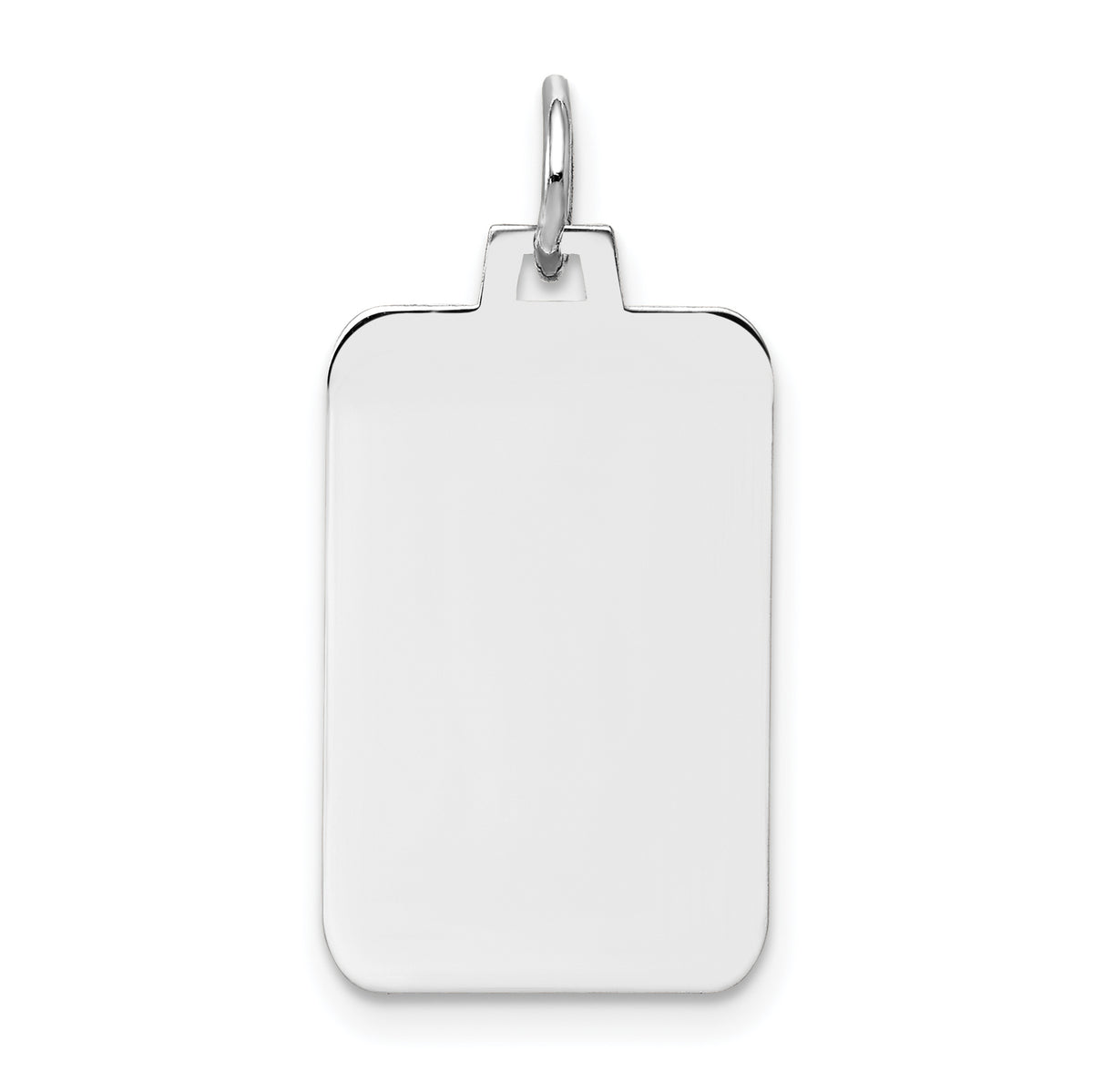 14K White Gold Plain .011 Gauge Rectangular Engravable Charm