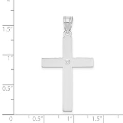 14K White Gold .02ct. Diamond Cross Pendant