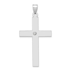 14k White Gold .03ct. Diamond Cross Pendant